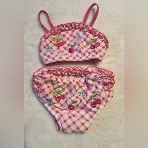 2 piece bathing suit, girls size 24 months, EUC